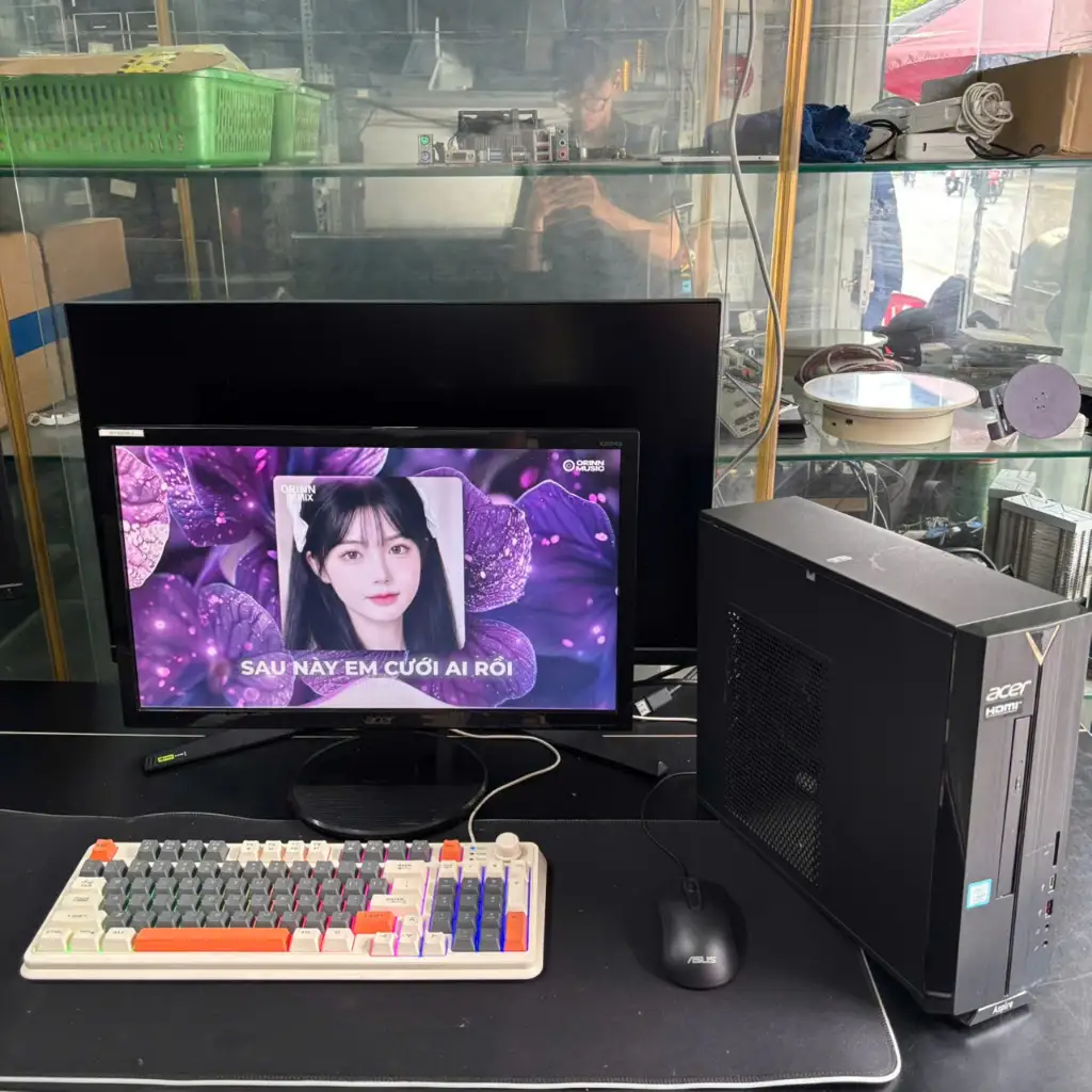 Bộ PC Acer Aspire XC-885 | Core i3-8100 | RAM 4GB | SSD 256GB | Wi-Fi 5 | Màn Acer K202HQL 19.5"
